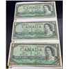 Image 1 : 1954 Canadian One Dollar Bills $1 x 3