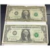 Image 1 : 1977 & 1995 United States One Dollar Bills $1 x 2