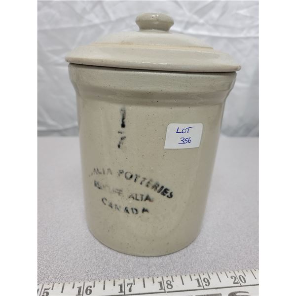 small Medalta potteries crock with lid