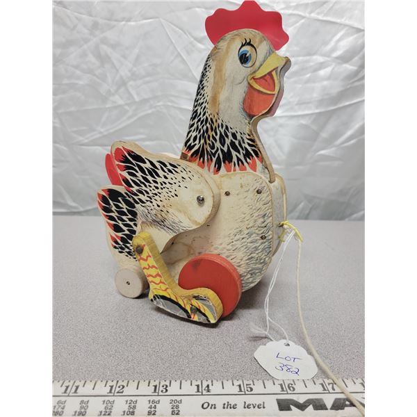 Vintage Fisher Price cacking hen pull toy