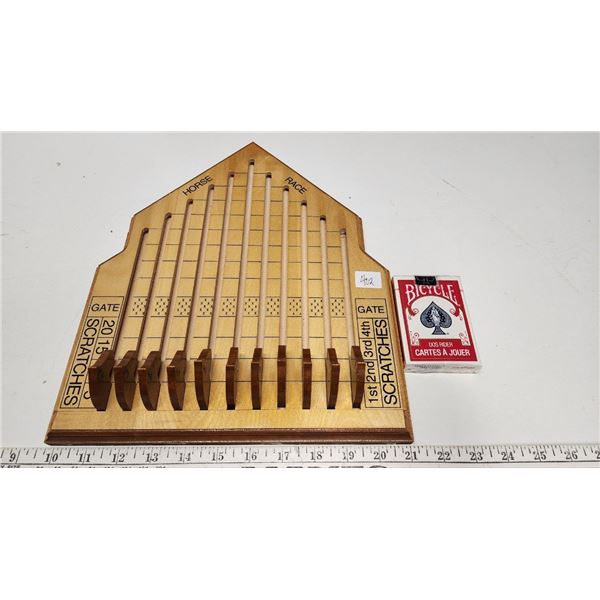 Wooden Horse Racing game w/ New deck of Cards