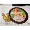 Image 2 : Oval Coca-Cola Drink Tray, with Pair of Coca-Cola Salt & Pepper Shakers