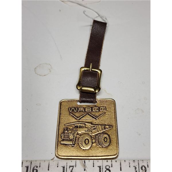 "WABCO" Implements - "Wes Can Mining" Brass Pocket watch fob