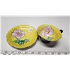 Image 1 : Occupied Japan, Black and Yellow Tea Cup and matching Saucer