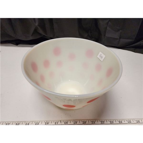  Fire King  Red Polka Dot bowl 9 1/2 