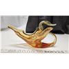 Image 1 : Beautifully Hand Blown Stretched Red/Orange Chalet Glass Swan