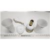 Image 2 : 4 Piece Matching, Glass Table lamp, 2 Glass Vases and White Glass Clamshell soap dish