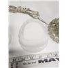 Image 4 : 4 Piece Matching, Glass Table lamp, 2 Glass Vases and White Glass Clamshell soap dish