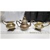 Image 1 : Engraved 3 piece, Eastern Brass Teapot with Cream & Sugar