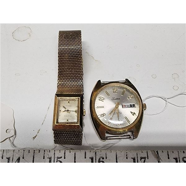 Vintage Timex wristwatch and Man's "Tradition" Calender watch