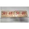 Image 1 : Matched Pair of 1975 Saskatchewan license plates