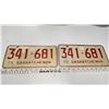 Image 2 : Matched Pair of 1975 Saskatchewan license plates