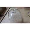 Image 1 : vintage heavy glass cake stand with lid