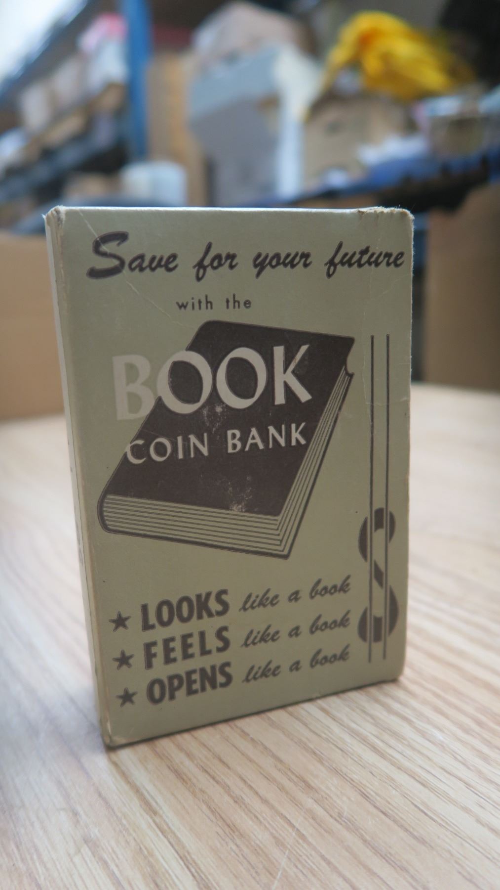 Vintage isurance Co. coin bank with key book - Schmalz Auctions