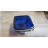 Image 9 : set of 3 blue glass with stainless steel, candy dishes