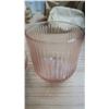 Image 6 : set of 4 vintage pink depression juice glasses