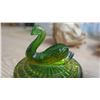Image 2 : vintage green swan covered candy dish