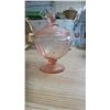 Image 3 : vintage pink depression glass covered candy dish