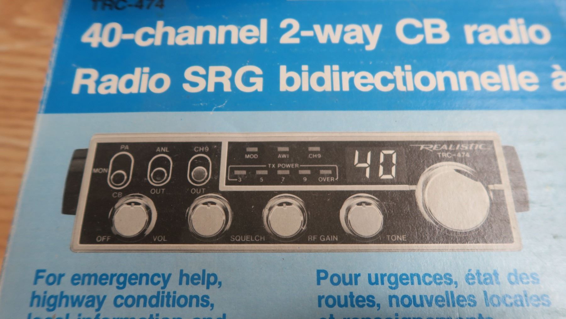 Two Way Cb 40 channel 2 way CB Raidio in box, #21-1539, TRC-747