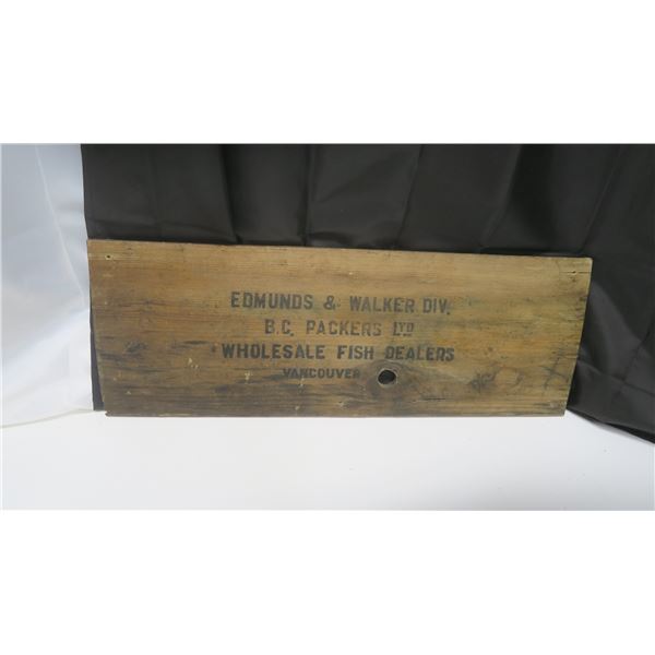 vintage wood fish dealers box part