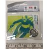 Image 1 : Vancouver 2010 Olympic Winter Games Coin Sport Card Alpine Skiing 25 Cents with Painted Leaf Dated 2