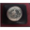 Image 1 : 1975 Calgary Specimen Silver Dollar. Commemorates the founding of Calgary. Cowboy on bucking bronco.