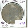 Image 1 : 1922 US Peace Silver Dollar .900 Silver