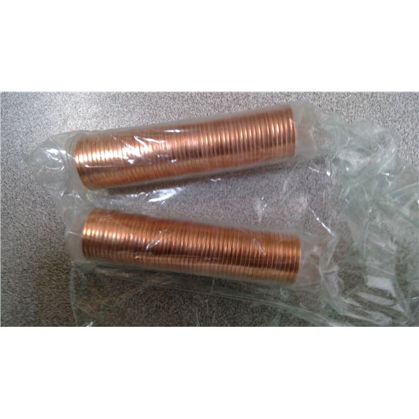 2-2012-50 1 cent coin rolls ( Total 100 1 cent coins)