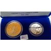 Image 2 : 2 $1 and 50 cent US" Liberty coins" 1886-1986 Silver Original Case and box  Uncirc.