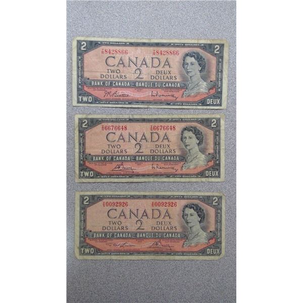 3-1954 $2 circulated bills