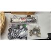 Image 3 : Huge lot of Assorted House Hardware, Cabinet Handles/Door knobs, Pot light covers (blk & silver)