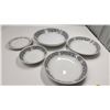 Image 1 : Set of 5, 4 pc black & White, Regal Renaissance Fine China and 1 Tientsin Porcelain plate