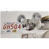 Image 3 : Assorted Light Fixtures, Glass Light Cover and Alberta License plate