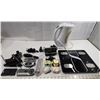 Huge lot of Electronics, Sirius Radios, Plastic white electric Kettle, Black & Silver Weight scale