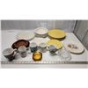 Huge lot Assorted Dishwares, Mugs, Plates, Bowls, Saucers and Glass Ashtrays