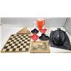 Lot of Assorted Housewares, Diamond-Clubs-Spade-Heart Dishes, Vases, Plastic Pitcher, Sealed faced S