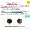 Image 1 : (2) War of 1812 25¢ "Shawnee Chief Tecumseh" - Colour & Non-Colour