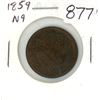 Image 1 : Canada. 1859 Narrow 9 Victorian Large Cent. VF-20. Nice.