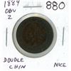 Image 1 : 1884 Canadian Victorian Large Cent. Obverse 2 (Double Chin). VF-30. Nice.