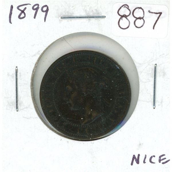 1899 Canadian Victorian Large Cent. VF-30. Nice.