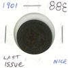 Image 1 : 1901 Canadian Victorian Large Cent. Last Large Cent minted for Queen Victoria. EF-40. Nice.
