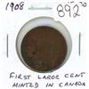 Image 1 : 1908 Canadian Edward VII Large Cent. The first Large Cent minted I Canada. VF-20.