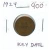 Image 1 : 1924 Canadian George V Small Cent. Key Date. F-12.