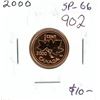 Image 1 : 2000 Canadian Small Cent. Specimen-66 Red. Nice.