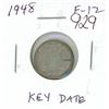 Image 1 : 1948 Canadian Silver 10 Cents. Key Date. F-12.