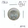 Image 1 : 1962 Canadian Silver 10 Cents. MS-63. Nearly Bright White. Nice.