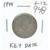 Image 1 : 1948 Canadian Silver 25 Cents. Key Date. F-12.