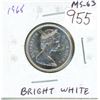 Image 1 : 1965 Canadian Silver 25 Cents. MS-63 with Cameo contrast. Bright White. Nice.