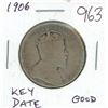 Image 1 : 1906 Canadian Edward VII Silver 50 Cents. Key Date. Mintage of 350,000. Good-4.