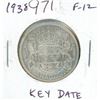 Image 1 : 1938 Silver 50 Cents. Key Date. Mintage of 192,018. F-12.